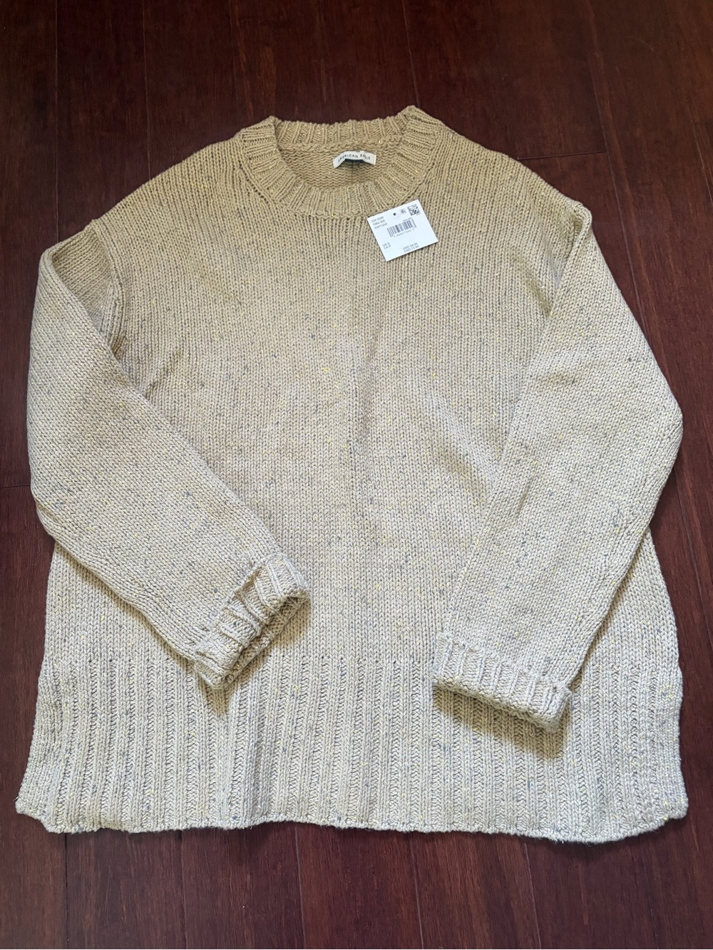 American Eagle Outfitters Pea Green Knit Crewneck Sweater